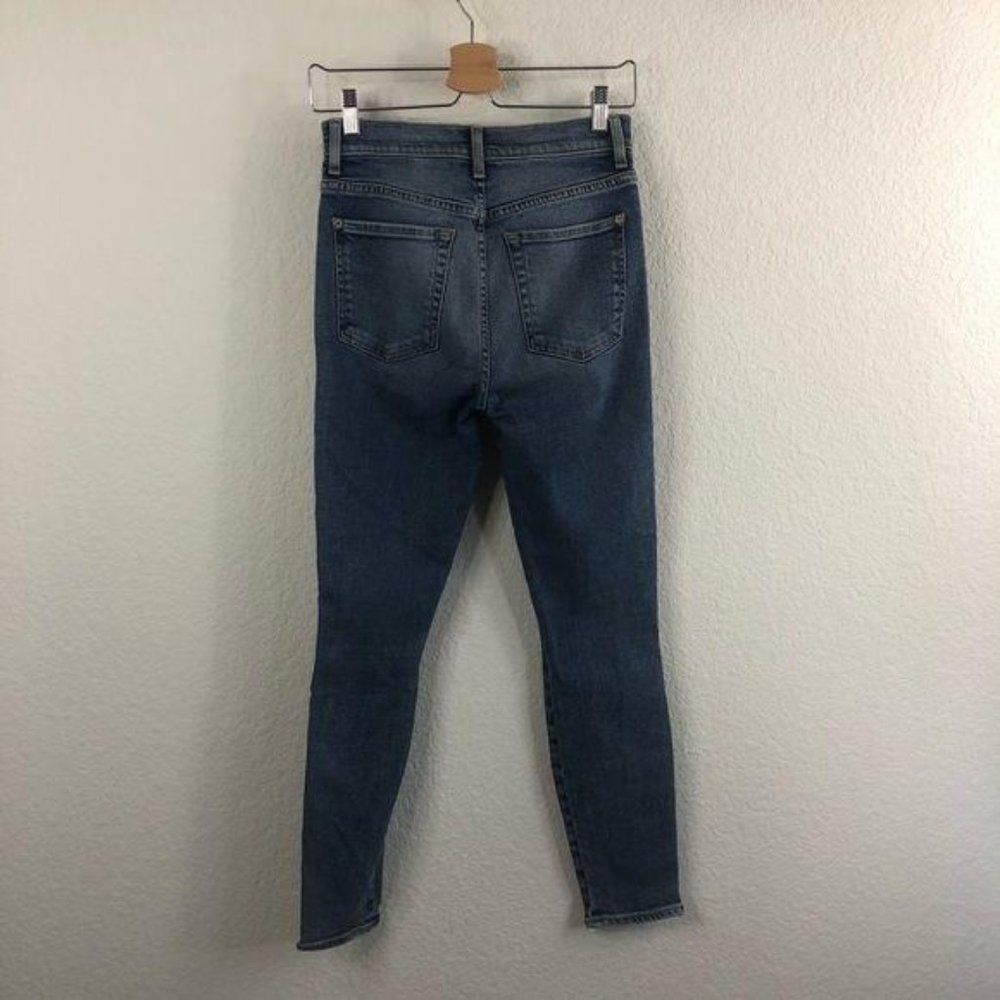 7 FAM Shimmer Stripe High Waist Ankle Luxe Muse Jeans Skinny Slim - Picture 9 of 10